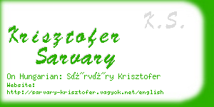 krisztofer sarvary business card